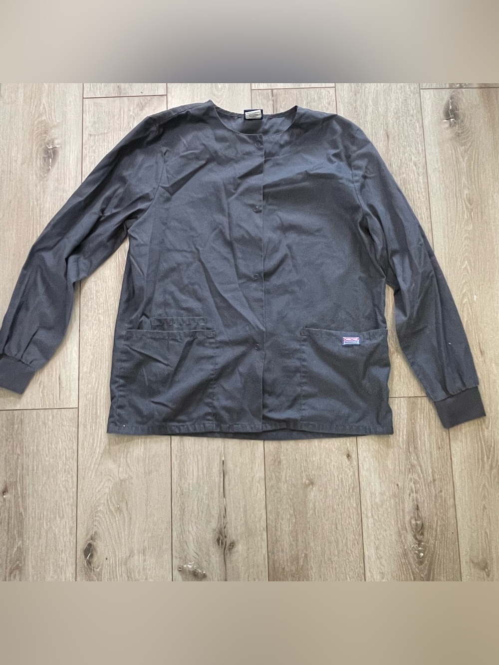 Cherokee Workwear Grey‎ Snap Front Scrub Jacket - Women's Small